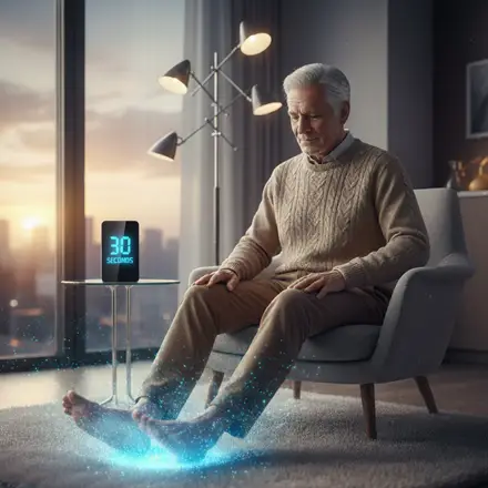 A person performing a gentle routine to support comfort with neuropathy